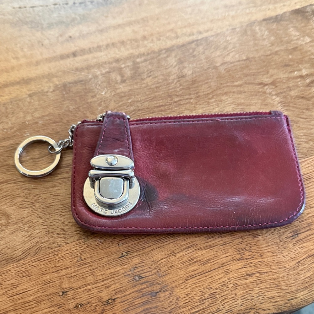 Marc Jacobs Red Leather Keychain Pouch